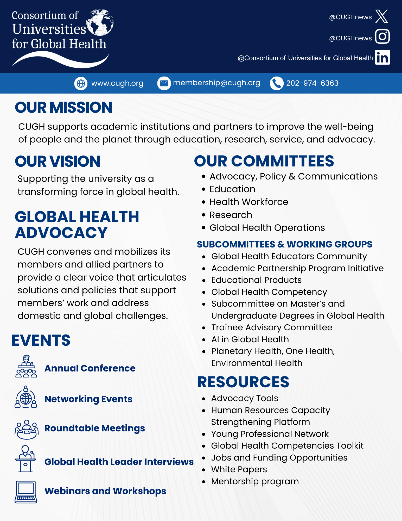 CUGH Member Benefits Brochure Page 1